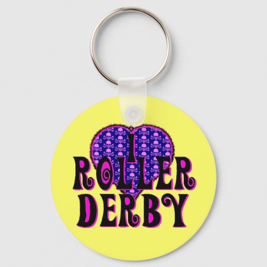 Porte-clés I coeur roller derby (Recto)