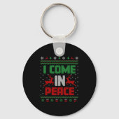 Porte-clés I Come In Peace Couple Matching Ugly Christmas Swe (Recto)