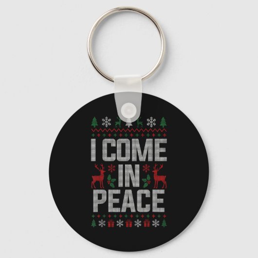 Porte-clés I Come In Peace Couple Matching Ugly Christmas Swe (Recto)