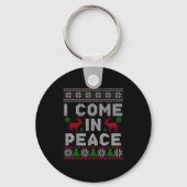 Porte-clés I Come In Peace Couple Matching Ugly Christmas Swe (Recto)