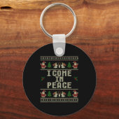 Porte-clés I Come In Peace Couple Matching Ugly Christmas Swe (Recto)