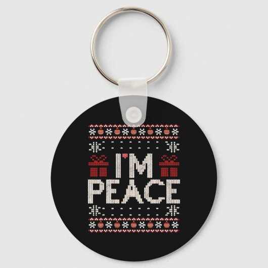 Porte-clés I Come In Peace I'm Peace Matching Ugly Christmas (Recto)