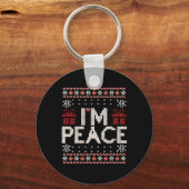 Porte-clés I Come In Peace I'm Peace Matching Ugly Christmas (Recto)