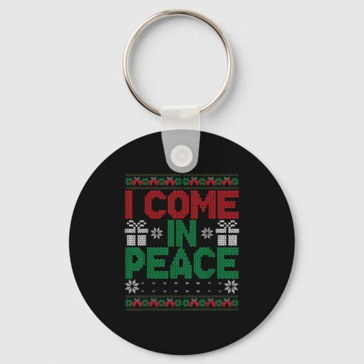 Porte-clés I Come In Peace I'm Peace Matching Ugly Christmas (Recto)