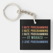 Porte-clés I Hate Programmation - Drôle Programmeur I (Devant)