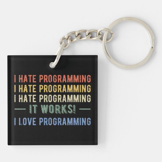 Porte-clés I Hate Programmation - Drôle Programmeur I (Dos)