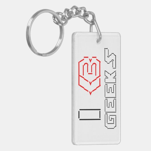 Porte-clés I Heart Geek ASCII ART (Devant gauche)