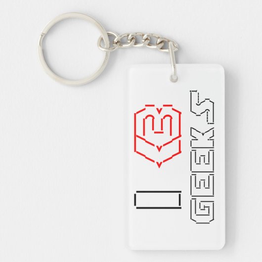 Porte-clés I Heart Geek ASCII ART (Devant)