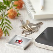 Porte-clés I Heart Giraffes Argent (Côté)