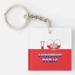 Porte-clés I Heart Love Anderson Texas