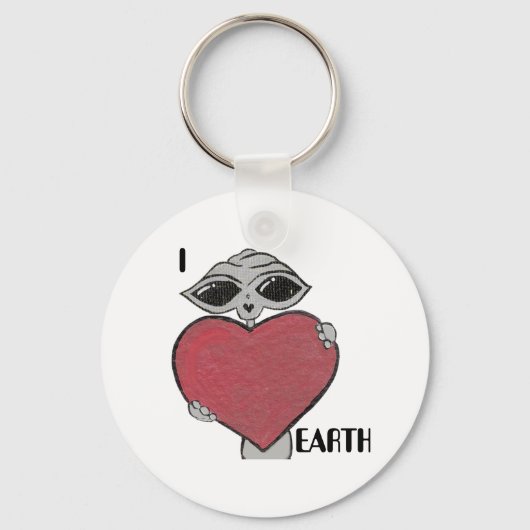 Porte-clés I Heart Love Earth Alien Porte - clé (Recto)