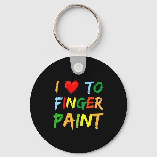 Porte-clés I Heart Love To Finger Paint I'm Paint Cute Couple (Recto)