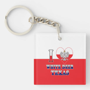 Porte-clés I Heart Love White Deer Texas