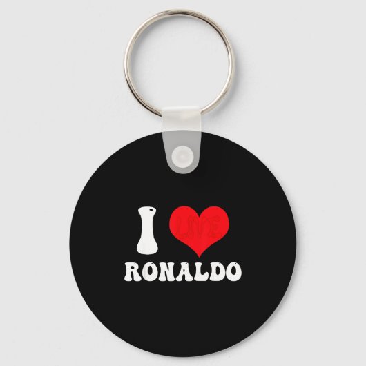 Porte-clés I Heart Ronaldos First Name Groovy D Valentines (Recto)