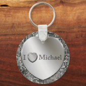 Porte-clés I Heart...Silver Heart Keychain (Recto)