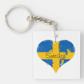Porte-clés I Heart Suède Drapeau suédois (Devant)