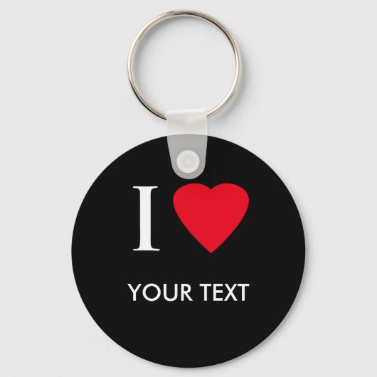 Porte-clés I HEART (votre texte) (Recto)