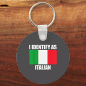 Porte-clés I Identify As Italian Funny Italy Flag  (Recto)