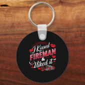 Porte-clés I Kissed A Fireman I Liked It Firefighter Valentin (Recto)