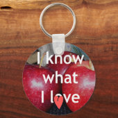 Porte-clés "I Know What I Love" - Design à thème Apple (Recto)