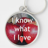 Porte-clés "I Know What I Love" - Design à thème Apple (Devant)