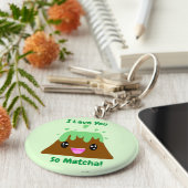 Porte-clés I Lava You So Matcha Kawaii Green Tea Lava Cake (Côté)