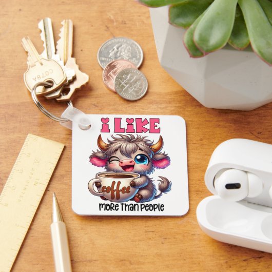 Porte-clés I Like Coffee More Than People (Bureau)