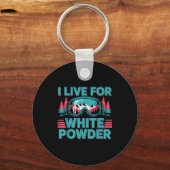 Porte-clés I Live For White Wder Ski Goggles Snowboard Art (Recto)