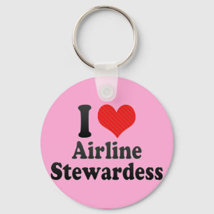 Porte-clés I Love Airline Stewardess