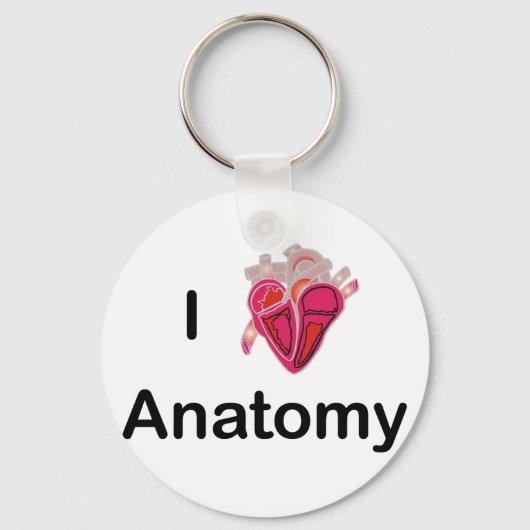 Porte-clés I Love Anatomy with human heart! (Recto)