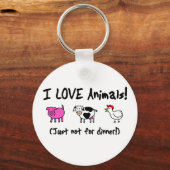 Porte-clés I Love Animaux Végétarien (Recto)