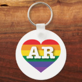 Porte-clés I Love Arkansas Rainbow Heart (Recto)