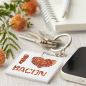 Porte-clés I Love Bacon (Devant Droit)