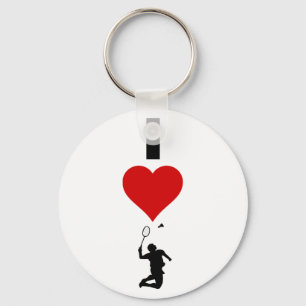 Porte-clés I Love Badminton (Vertical)