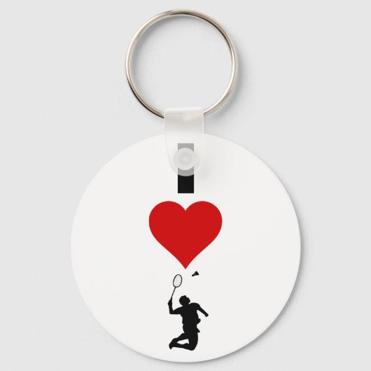 Porte-clés I Love Badminton (Vertical) (Recto)