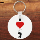 Porte-clés I Love Badminton (Vertical) (Recto)