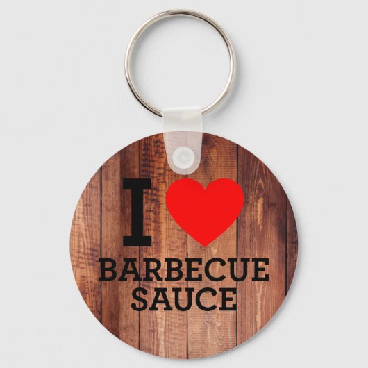 Porte-clés I Love Barbecue Sauce Bois Panneaux (Recto)
