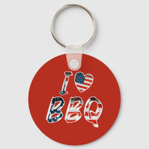 Porte-clés I Love BBQ, American Patriotic
