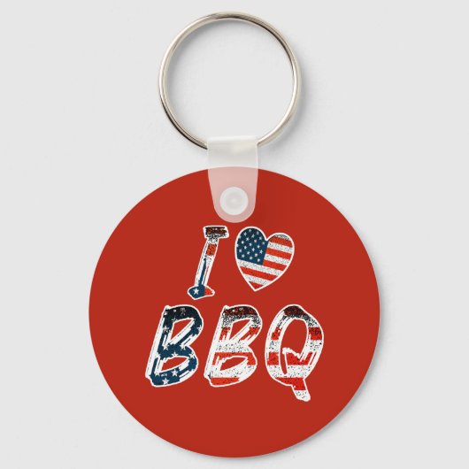 Porte-clés I Love BBQ, American Patriotic (Recto)