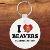 Porte-clés I Love Beavers Funny Custom (Verso)