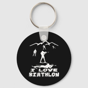 Porte-clés I Love Biathlon Sports d'hiver Ski Sport Biathlète