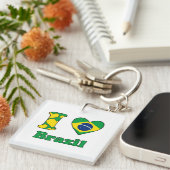 Porte-clés I love Brazil (Devant Droit)