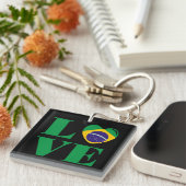 Porte-clés I love Brazil (Devant Droit)