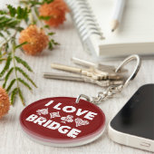 Porte-clés I Love Bridge Card Game Player (Devant droit)