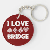 Porte-clés I Love Bridge Card Game Player (Dos)