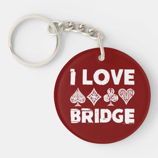 Porte-clés I Love Bridge Card Game Player (Devant)
