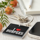 Porte-clés I Love Burpees, Fitness (Devant Droit)
