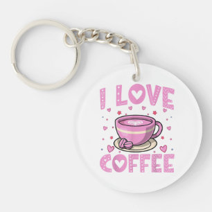 Porte-clés I Love Café - Drôle Boisson Café Café Café Café Ad