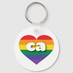 Porte-clés I Love California Rainbow Heart