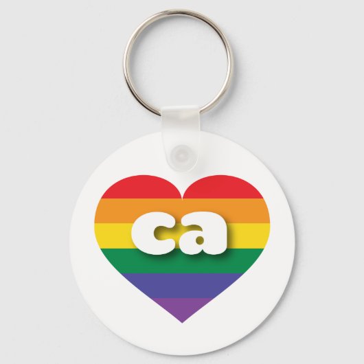 Porte-clés I Love California Rainbow Heart (Recto)